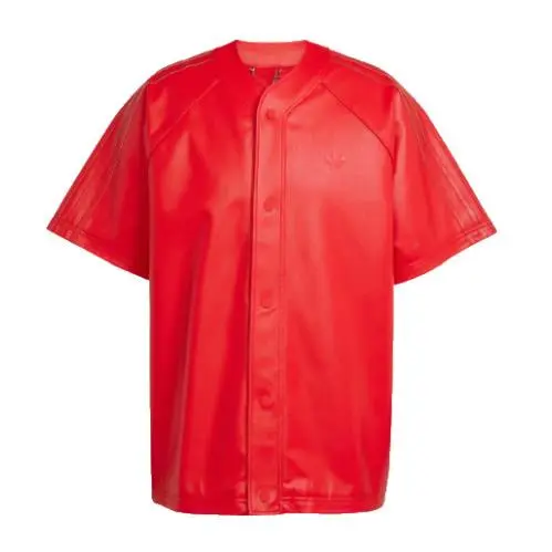 Adidas Originals Baseball Jersey Mens Large Button Front Scarlet Red JC8217