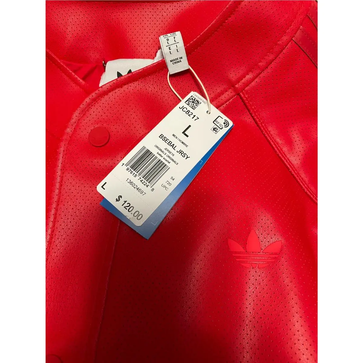 Adidas clothing - Baseball Jersey - Baseball Jersey - Red (UPC: 197615742248) 3