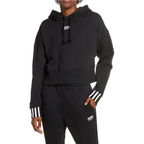 Originals Womens Black Vocal Crop Hoodie Size X-small L111614 by Adidas