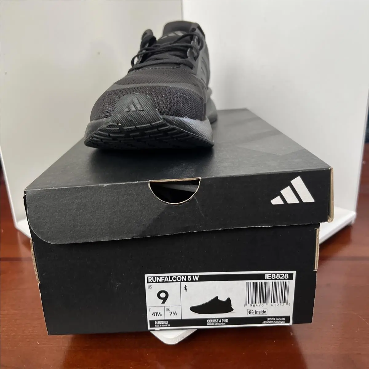 Adidas Runfalcon 5 W Triple Black Running Shoes Sneakers US 9 Women`s - IE8828