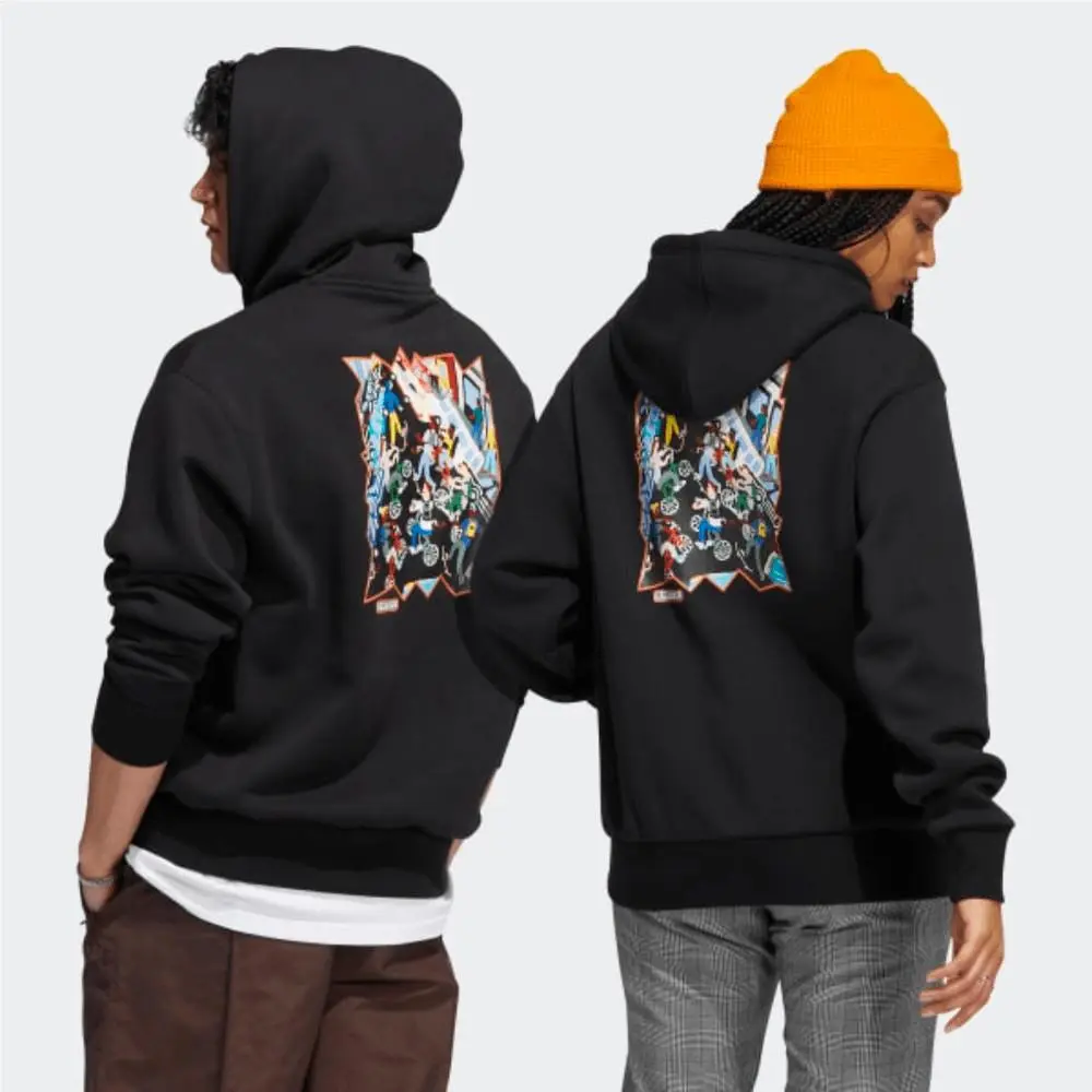 Adidas Mettz Mobbing Hoodie Skateboarding Artist Women`s S Black HM9358 Painting