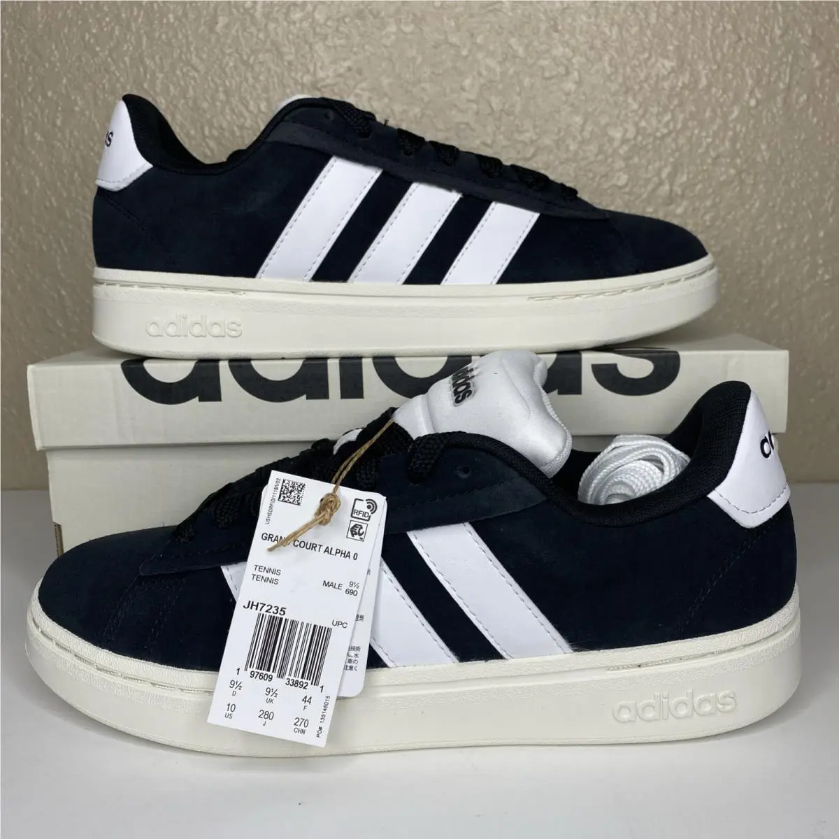 Adidas Grand Court Alpha 00s Men’s Size 10 JH7235 Black White Shoes Sneakers