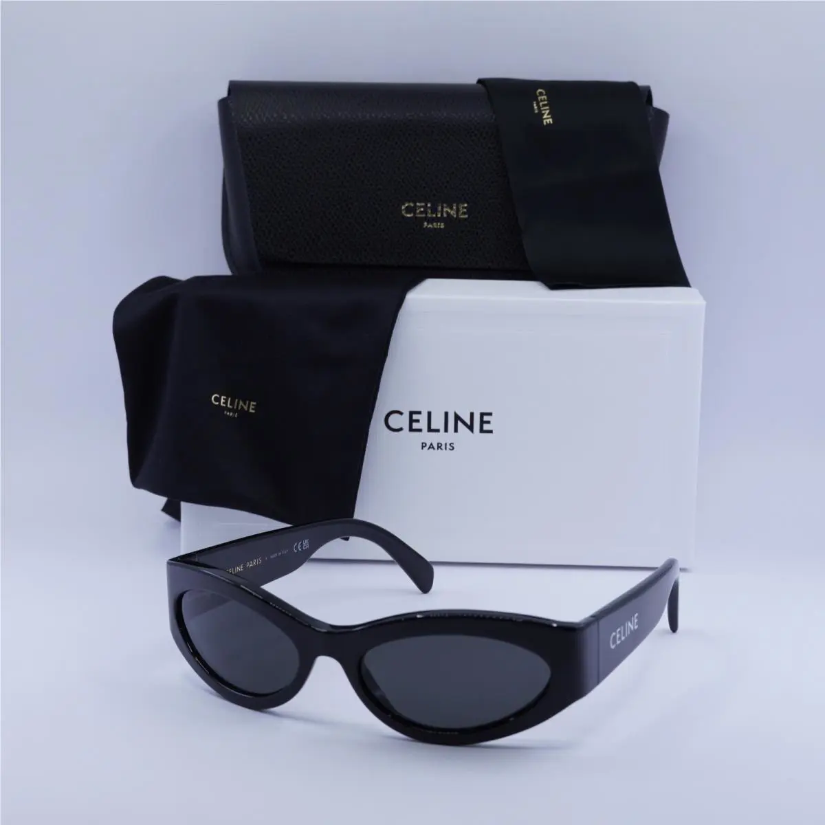 Celine CL40288I 01A Shiny Black/grey 56-18-130 Sunglasses