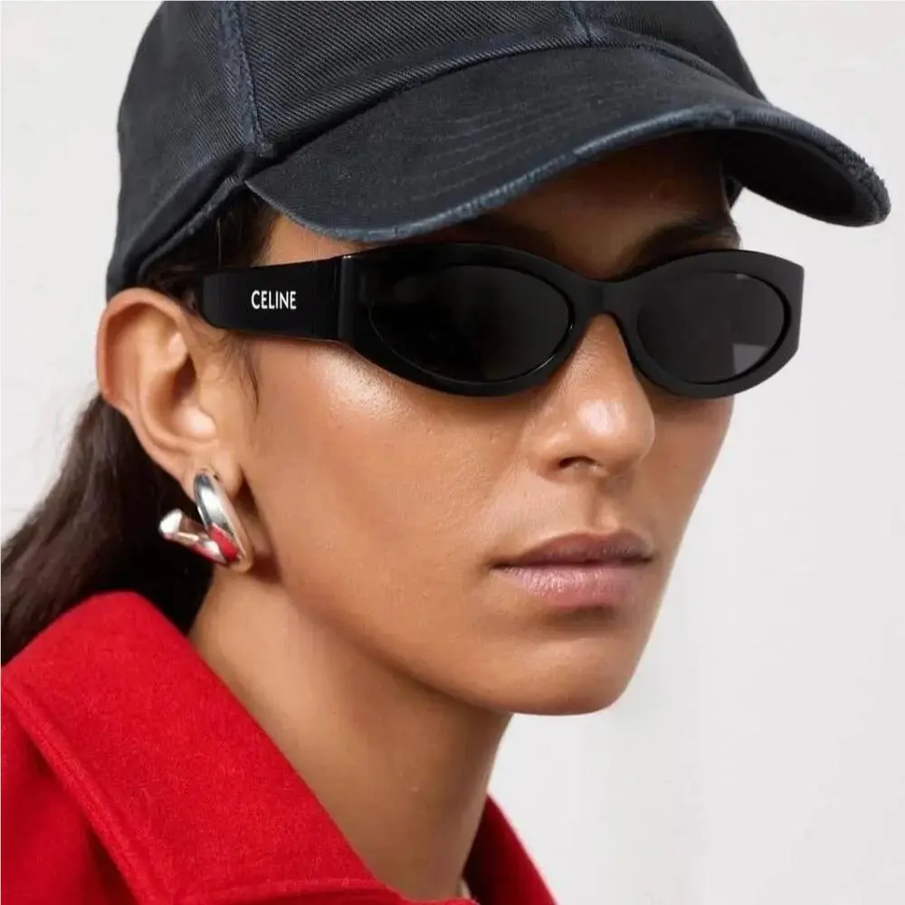 CL40288I 01A Women’s Sunglasses Shiny Black Grey Acetate Frame by Celine