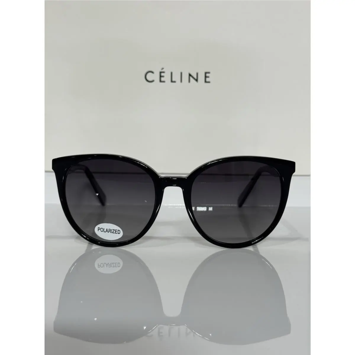 Celine CL 41348 Round Acetate Unisex Custom Polarized Gray Gradient Sunglasses