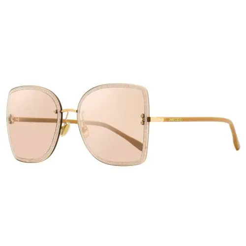 Jimmy Choo Square Leti Sunglasses FIB2S Nude/gold 62mm - Frame: Nude/Gold, Lens: Pink/Silver Flash