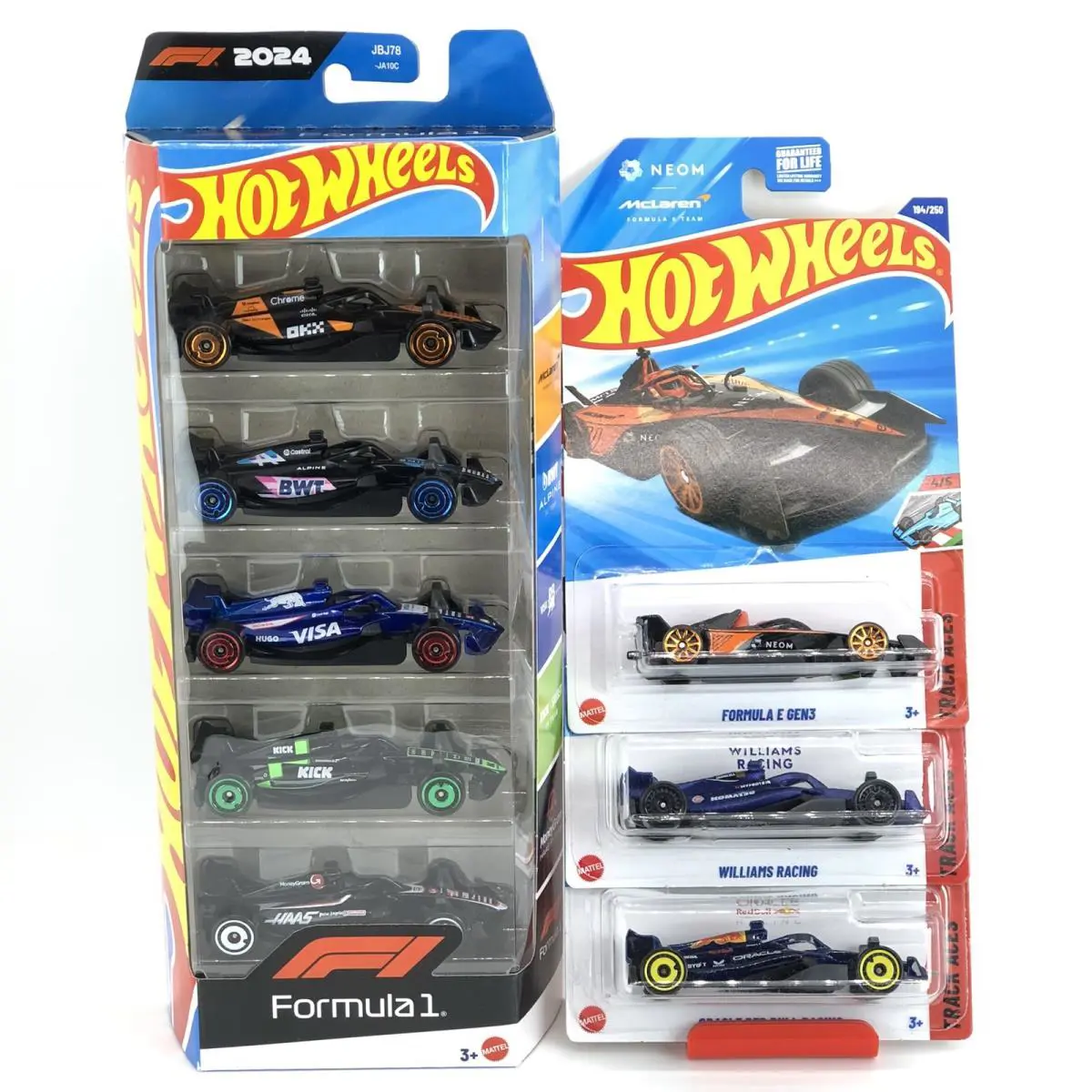 Hot Wheels F1 2024 5Pk Five Pack Red Bull Williams Racing Formula 1 E Gen3 Neom
