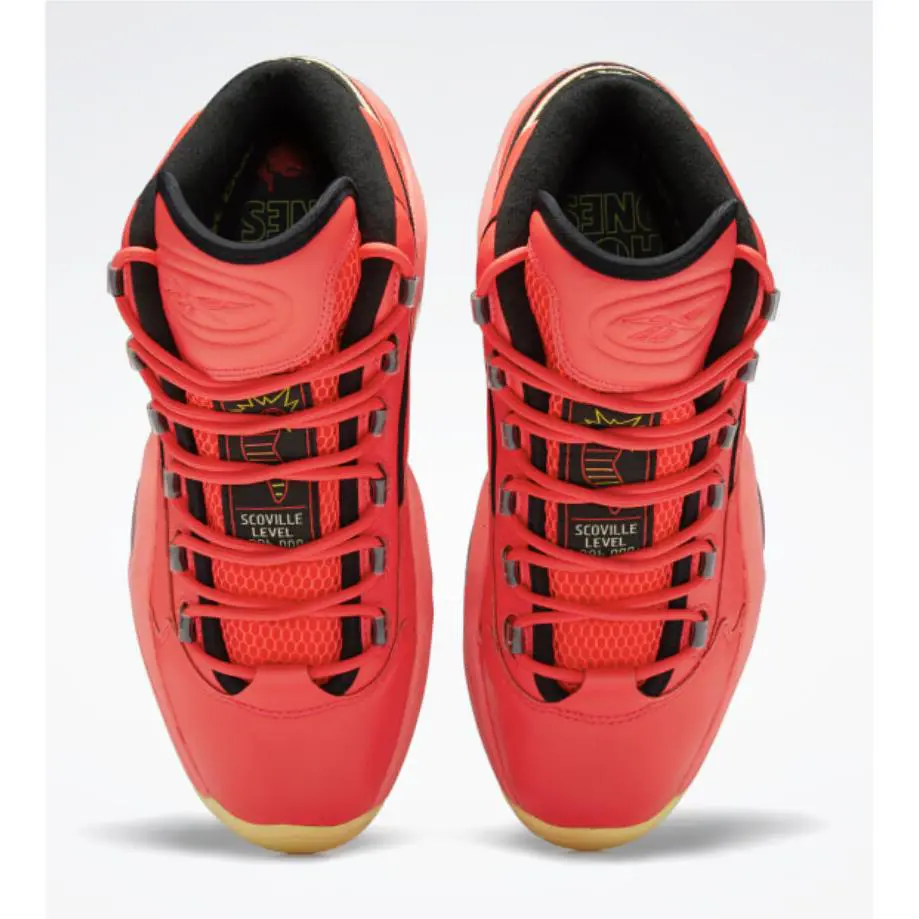Reebok shoes - Reebok Question Mid - Question Mid - GV7093 - Red / Black / Yellow Filament, Manufacturer: Red / Black / Yellow Filament 4