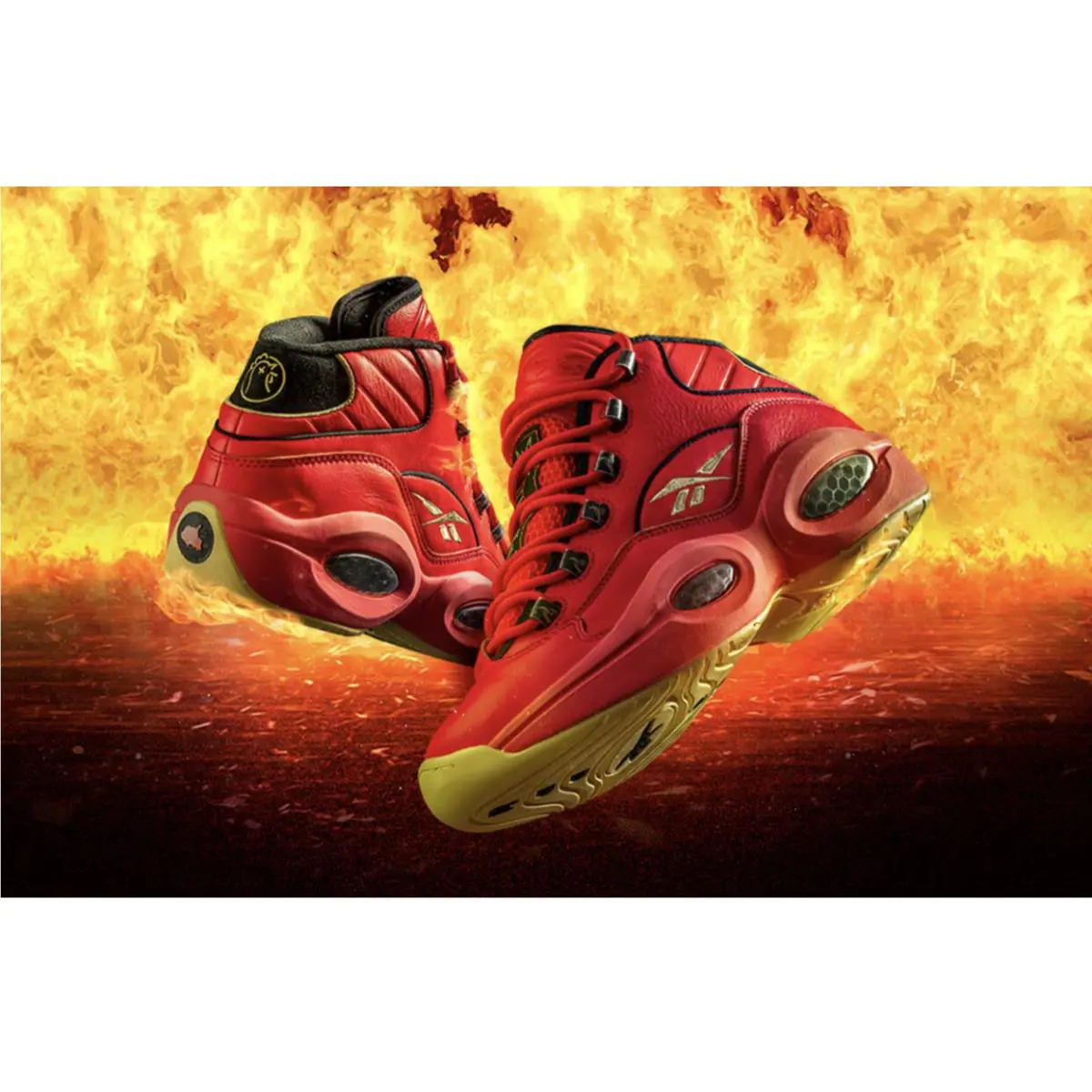 Reebok shoes - Reebok Question Mid - Question Mid - GV7093 - Red / Black / Yellow Filament, Manufacturer: Red / Black / Yellow Filament 15