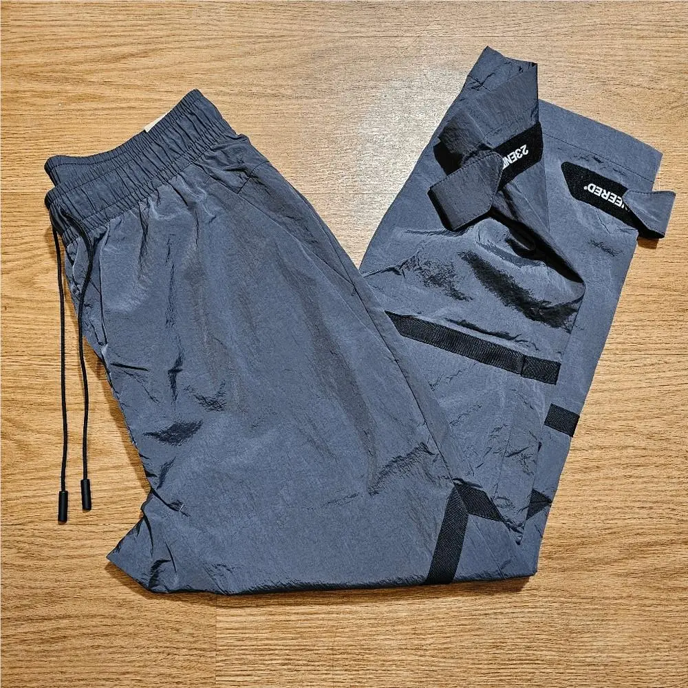 Nike Air Jordan Engineered 23 Woven Pants Shadow S Black Grey DV7699-022 Adjust