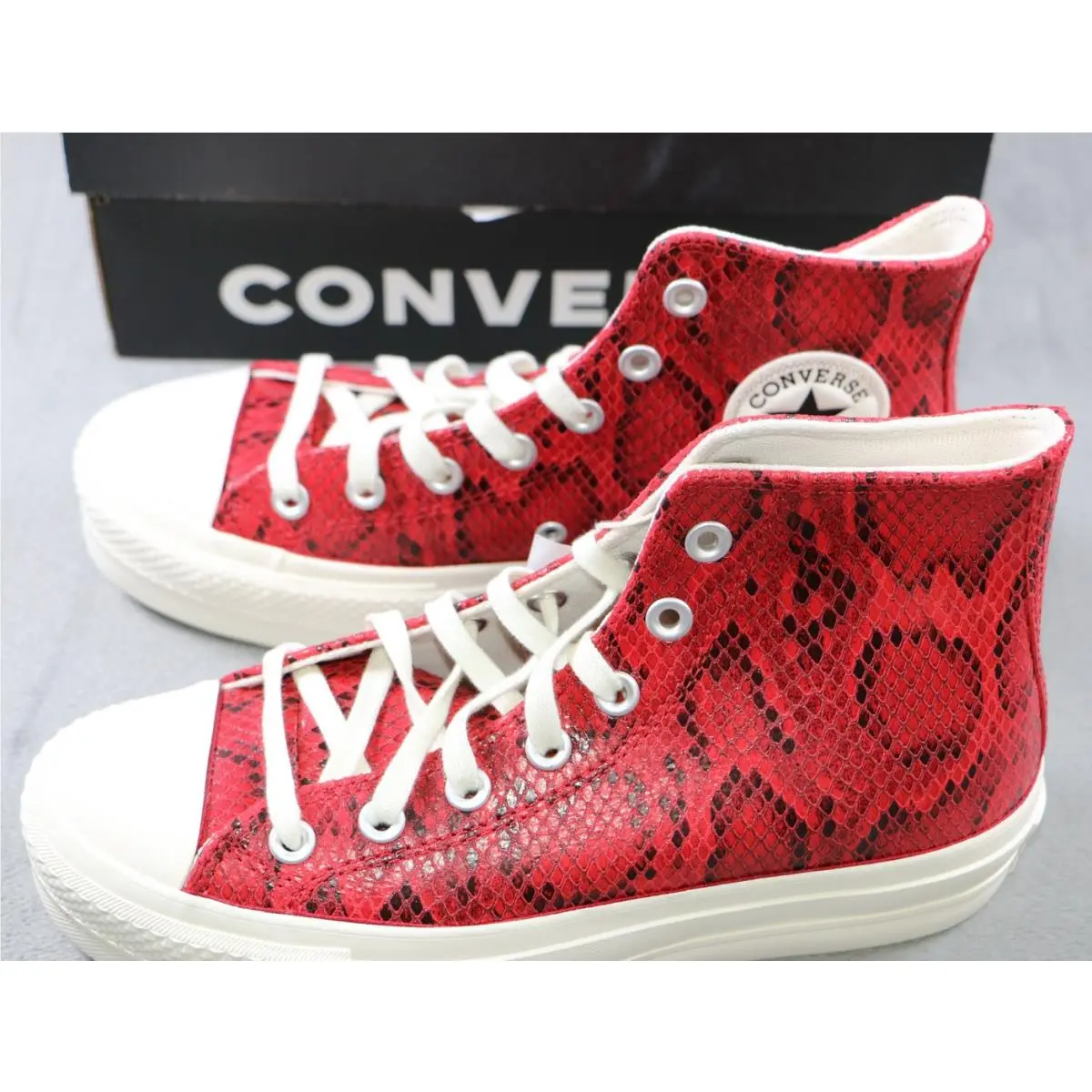 Converse Ctas Lift Hi Platform Snake Print Red Womens 7.5 Chuck Taylor
