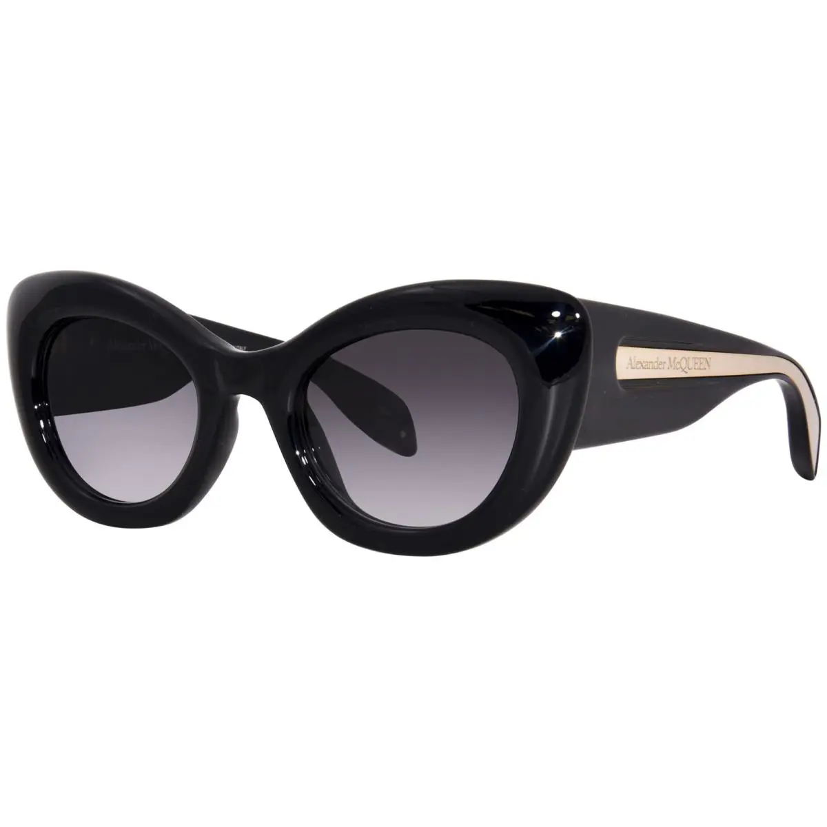 Alexander Mcqueen AM0403S 001 Sunglasses Women`s Black/grey Gradient 52mm