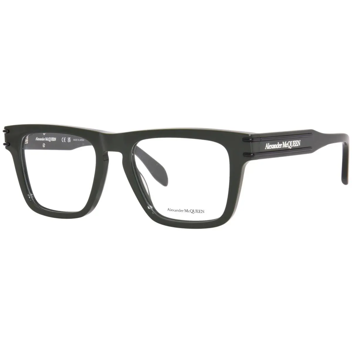 Alexander Mcqueen AM0400O 004 Eyeglasses Frame Men`s Dark Green Full Rim 52mm