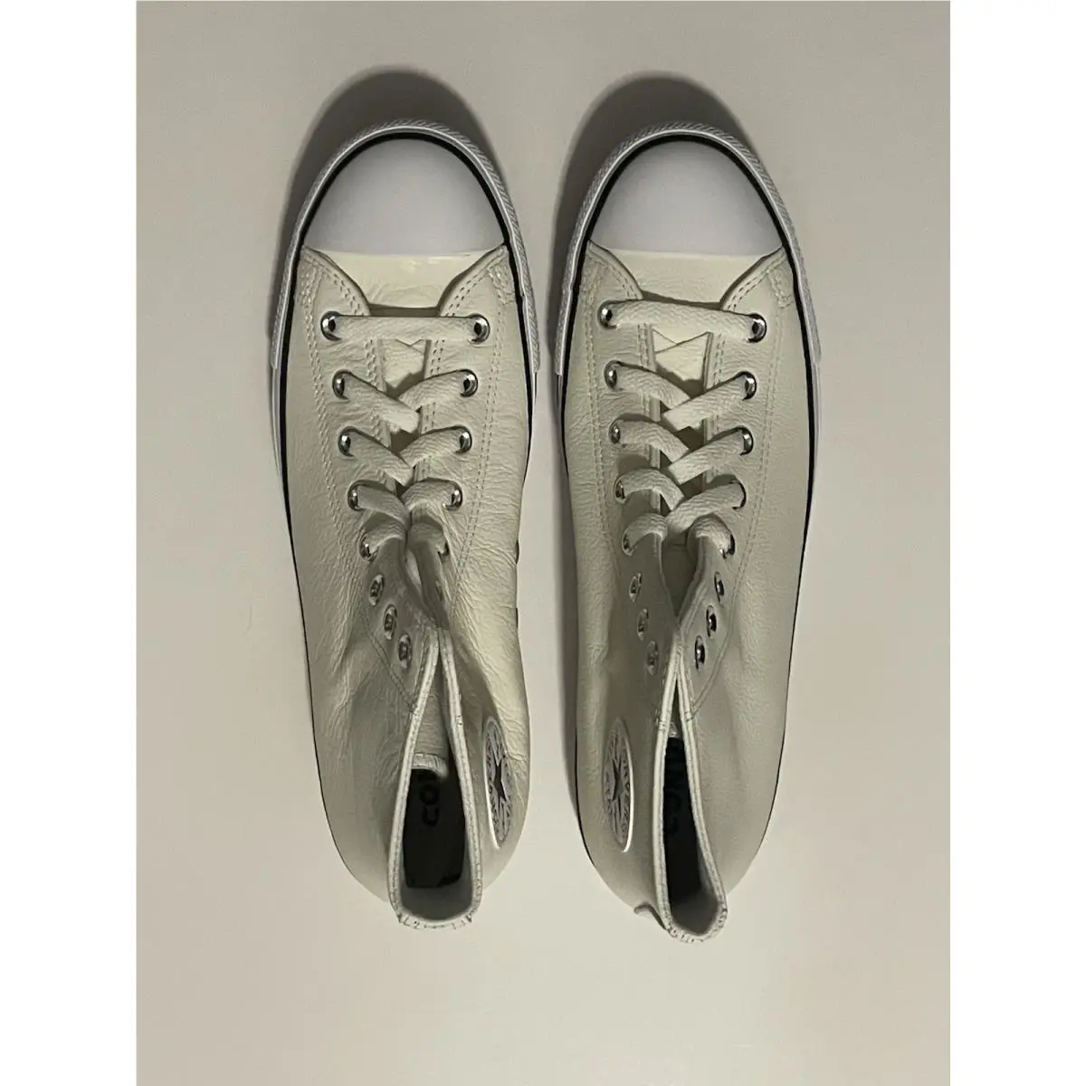 Converse shoes - Converse Chuck Taylor All Star High Leather - A05593C - Egret/Vintage White/White (UPC: 0194434551570) 2