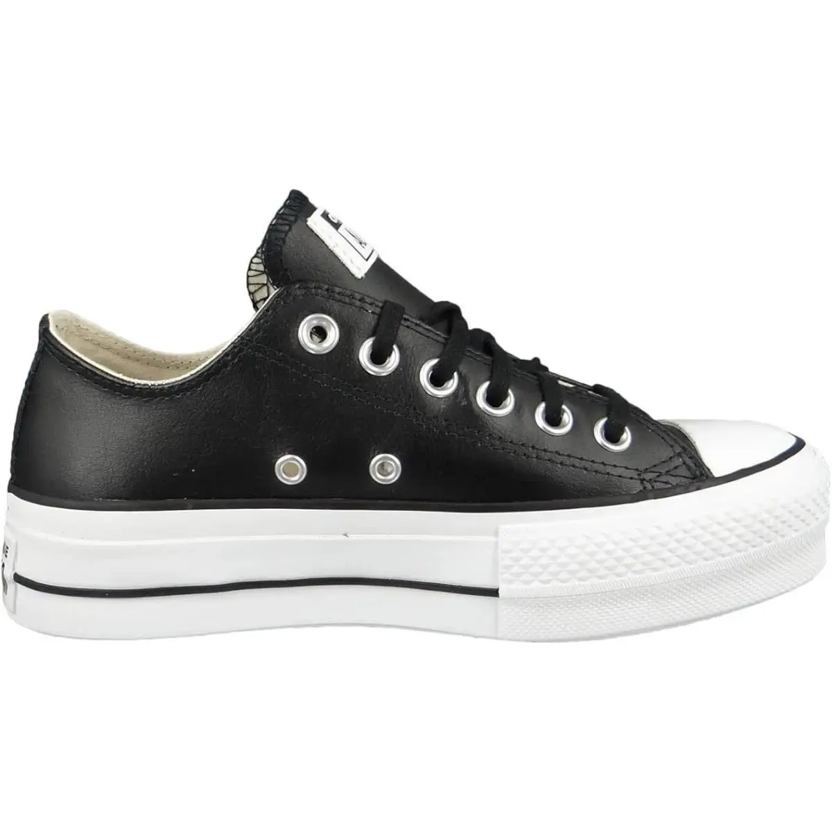 Womens Size 6.5 Converse Ctas Lift Ox Black/white Leather Shoes Sneaker 561681C - Black