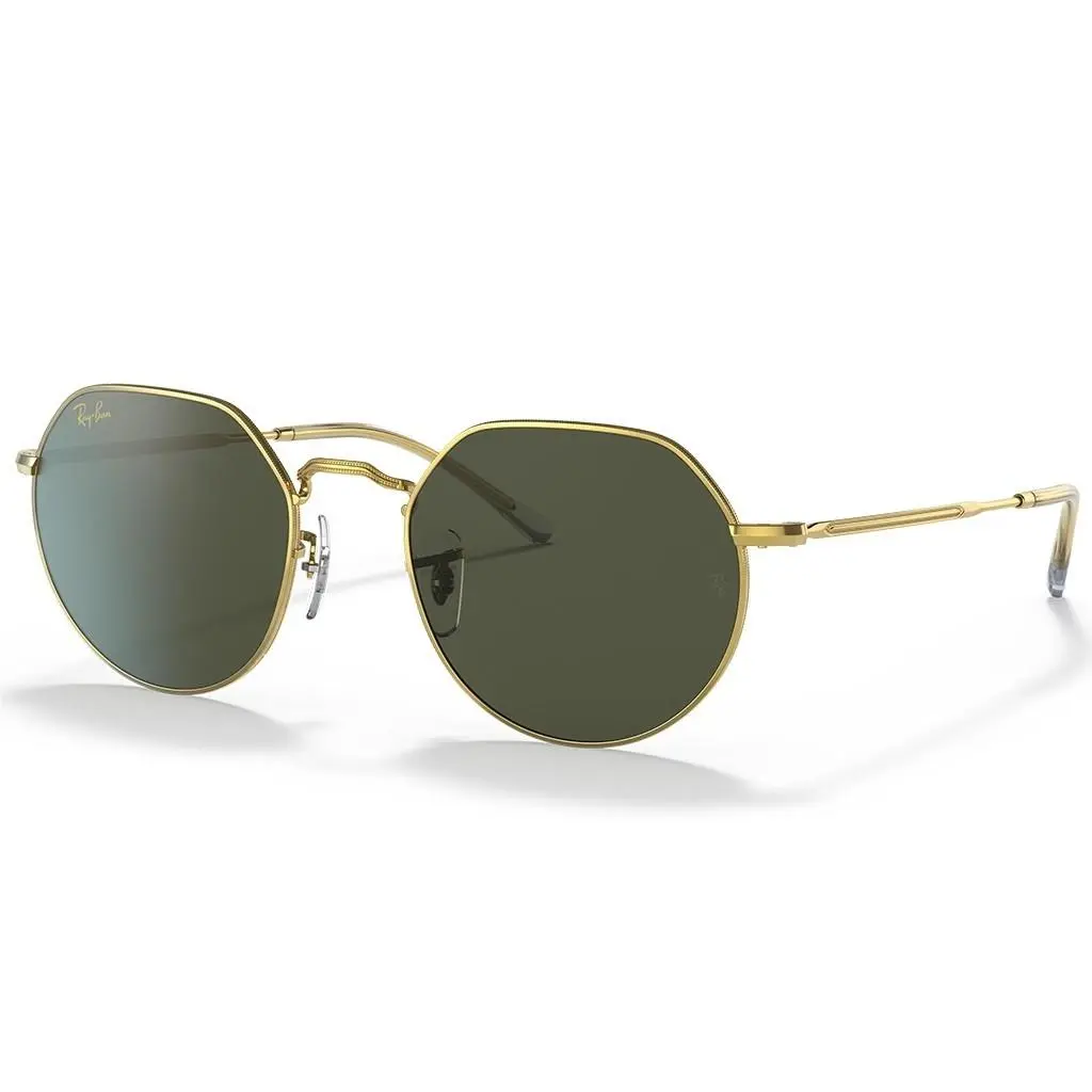 Ray-ban Jack Polished Gold / Green 53mm Sunglasses RB3565 53-20 - Frame: Polished Gold, Lens: Green
