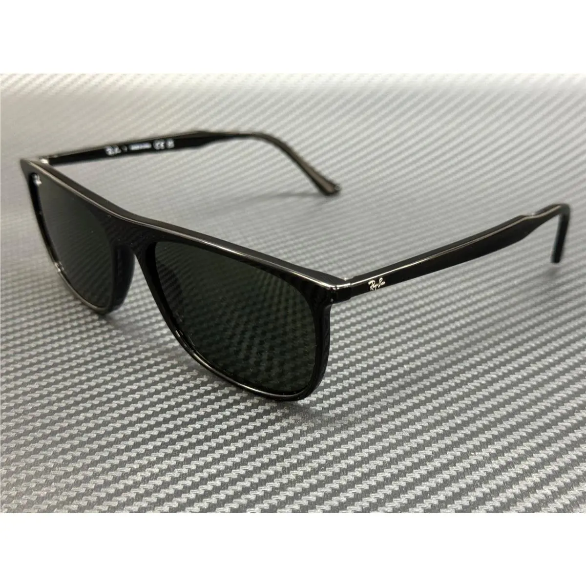 Ray Ban RB2216 901 31 Black Green Unisex 61 mm Sunglasses
