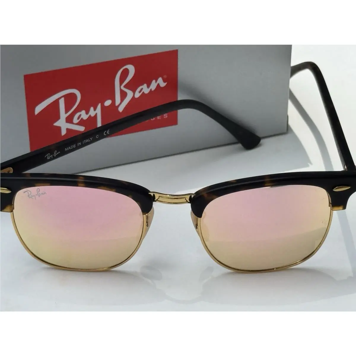 Ray-ban RB3016 1145/Z2 Clubmaster Matte Havana Copper Mirror Sunglasses 51