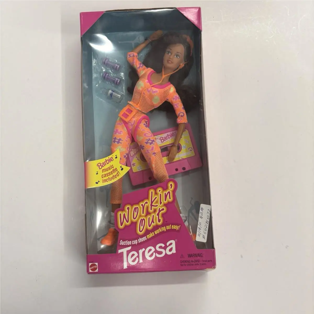96 Barbie Workin Out Teresa with Cassette Suction Cup Shoes
