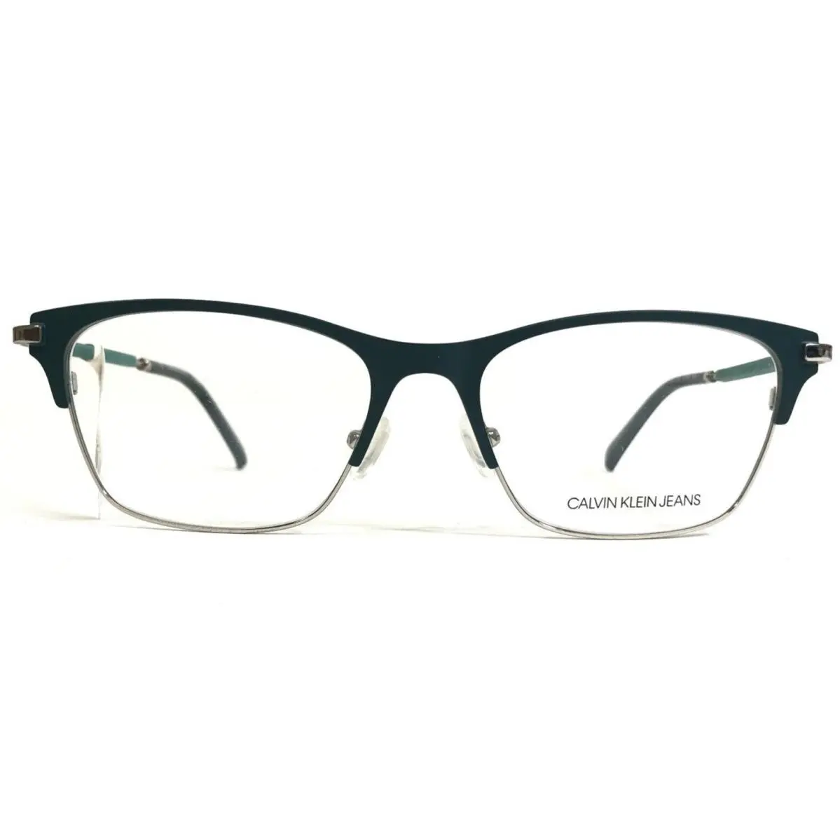 Calvin Klein Jeans Eyeglasses Frames CKJ18105 305 Green Silver Cat Eye 52-17-135