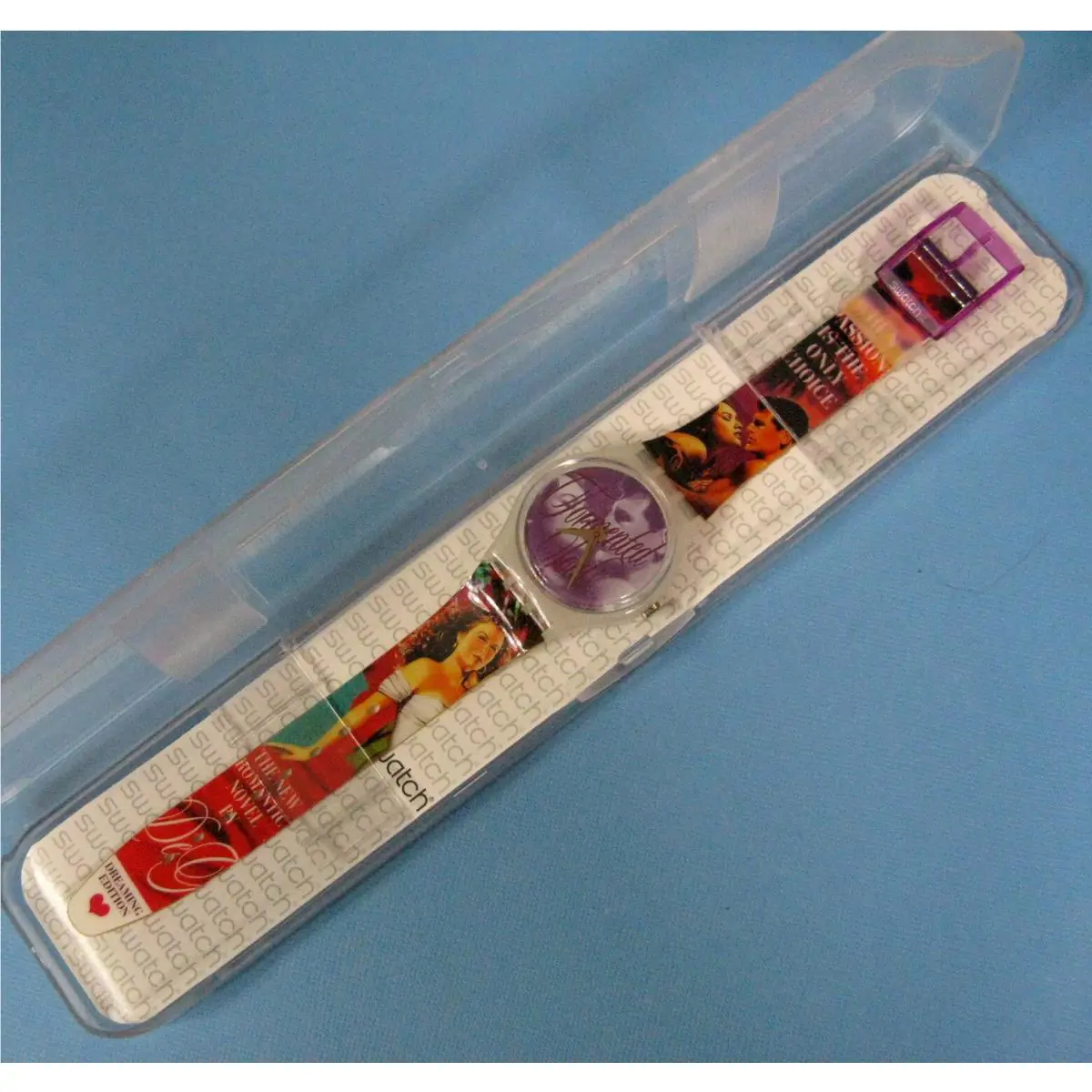 Swatch Watch Tormented Souls GB118 Gent Vtg 1998 In Case Romance Novel