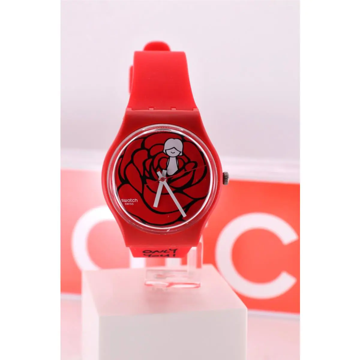 Limited Swiss Made Swatch Watch Catch MY Heart SZ264 34MM Red