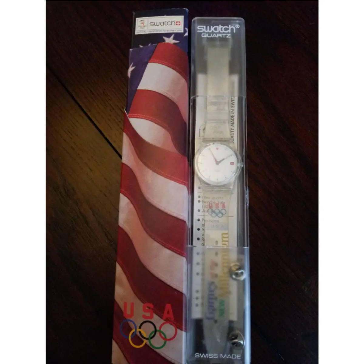 Run After Usa Usa Swatch Watch W/pin From Sydney Olympics 2000