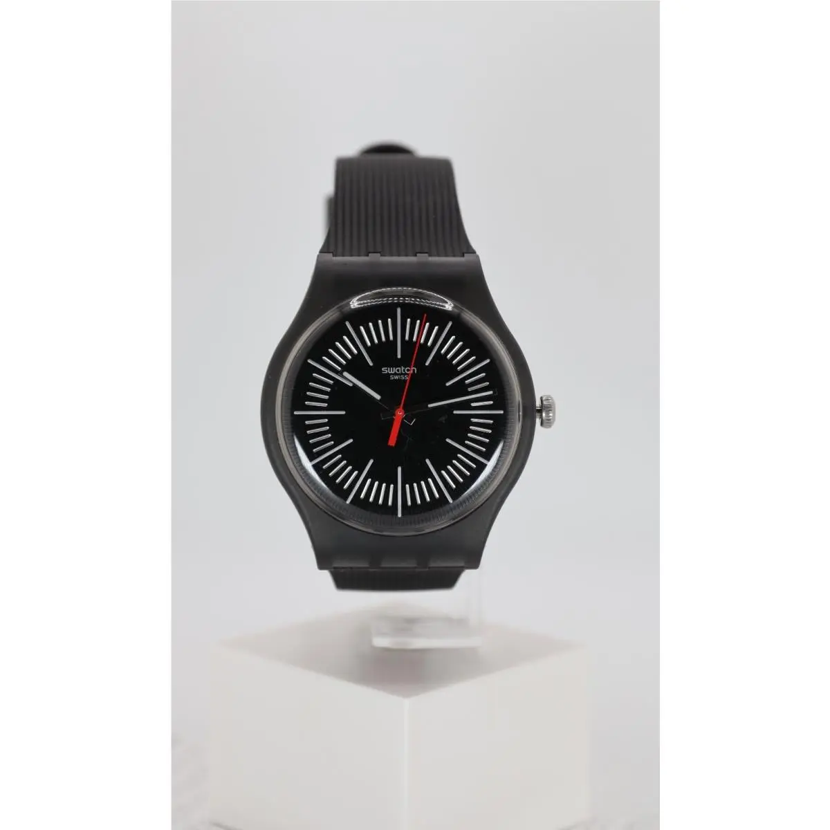 Swatch Original Swiss Intercyderal Quartz Black Dial Unisex Watch SUOB178 41MM