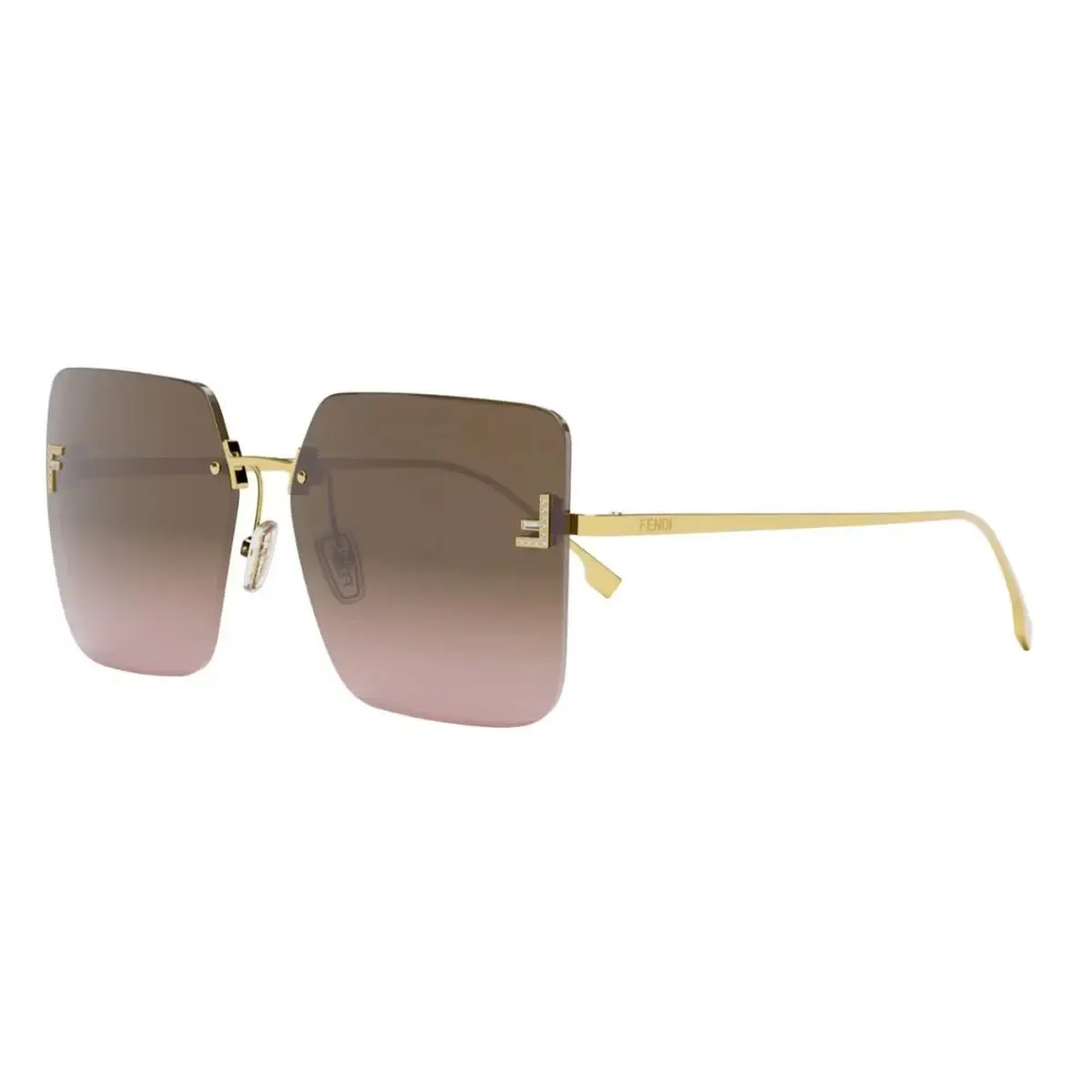 Fendi FE 4082 US 30T Shiny Crystal Endura Gold Brown Lens Women Sunglasses