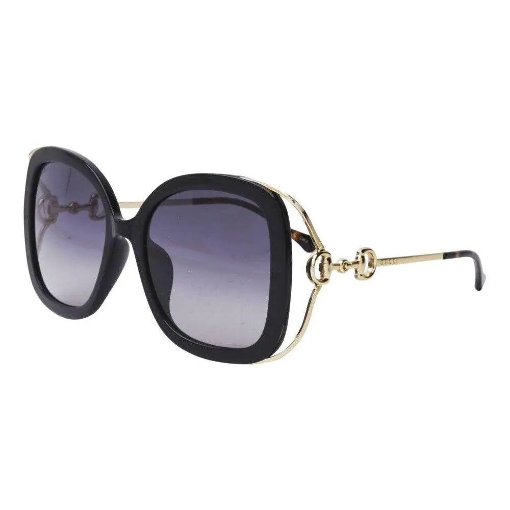 Gucci GG1021S 002 Black with Gold/grey Gradient 56-19-135 Sunglasses