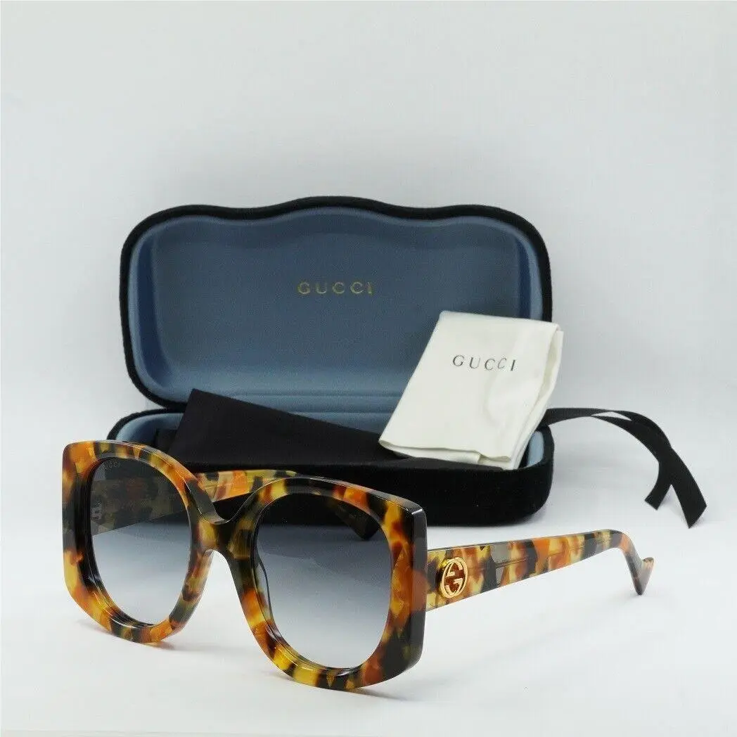 Gucci GG1257S 004 Havana/gradient Blue 53-22-145 Sunglasses