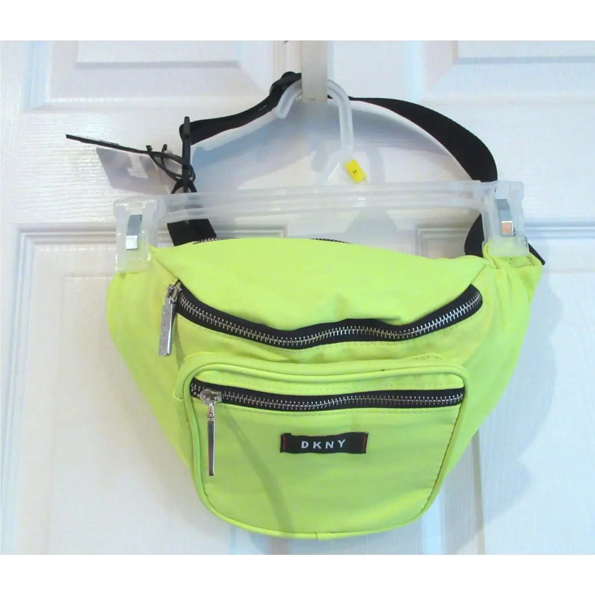 Dkny Waist Belted Sport Bag Fanny Pack Purse Logo Safety Green Neon