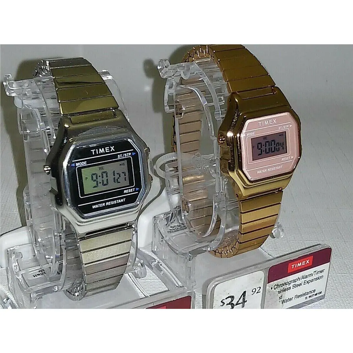 Ready 2 Wear Matching Pair Timex Classics Chronograph His Hers Digital Watches