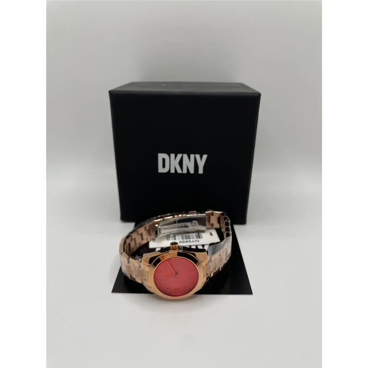 Dkny Nolita NY6650 Womens Pink Dial Rose Gold Band Analog Display Wristwatch