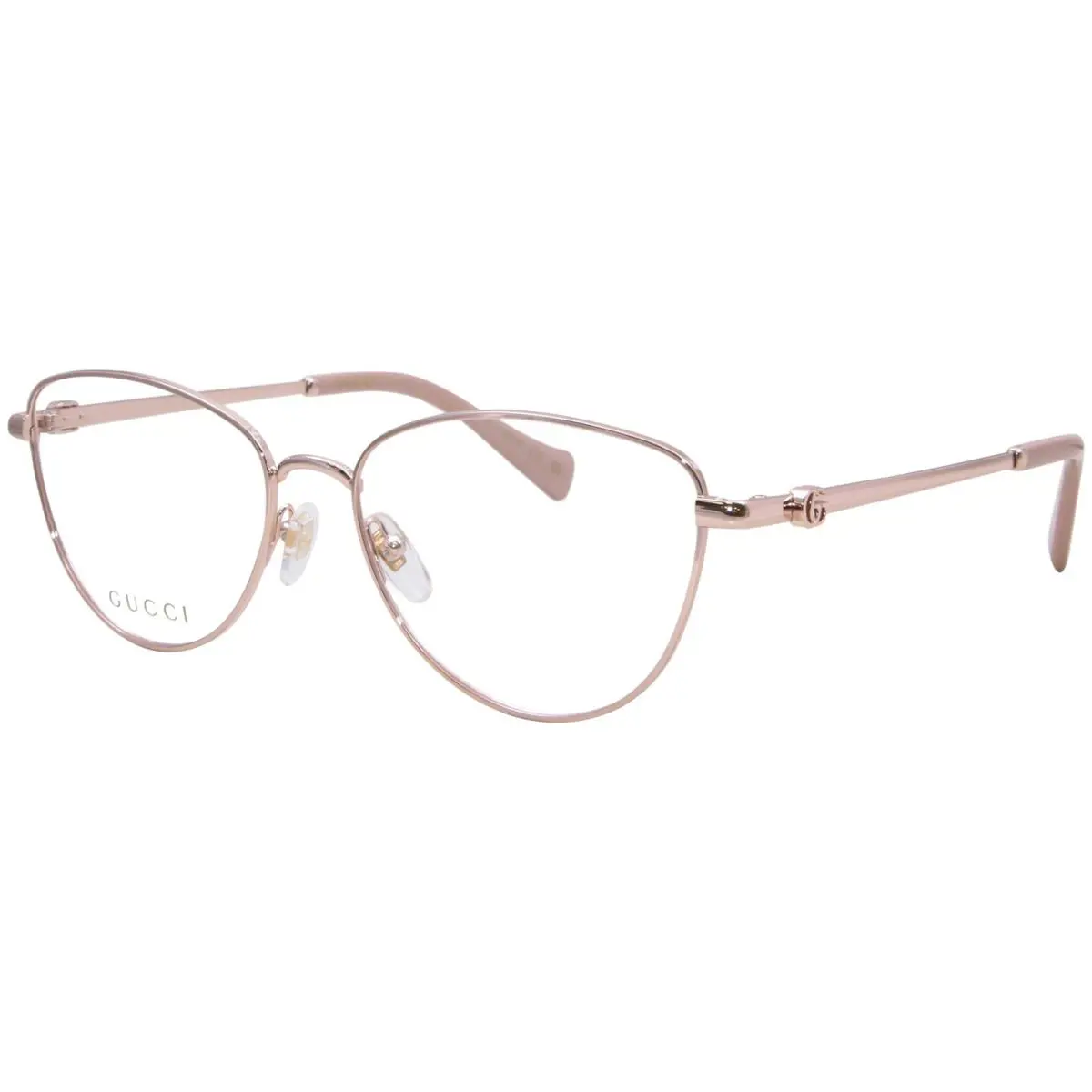 Gucci GG1595O 002 Eyeglasses Frame Women`s Gold/nude Full Rim Cat Eye 55mm