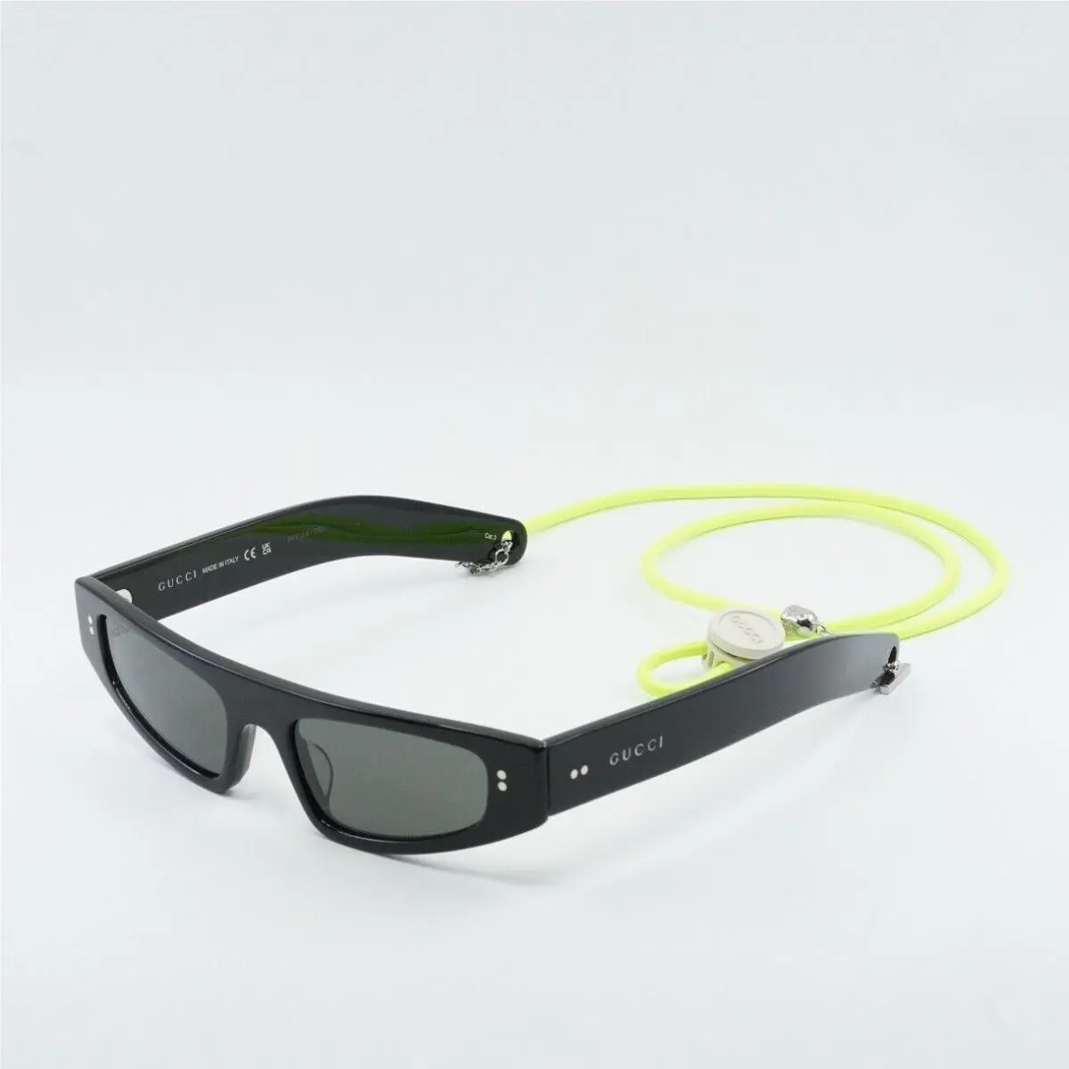 GG1634S 006 Black/grey with Neon Yellow Cord 51-18-140 Sunglasses by Gucci
