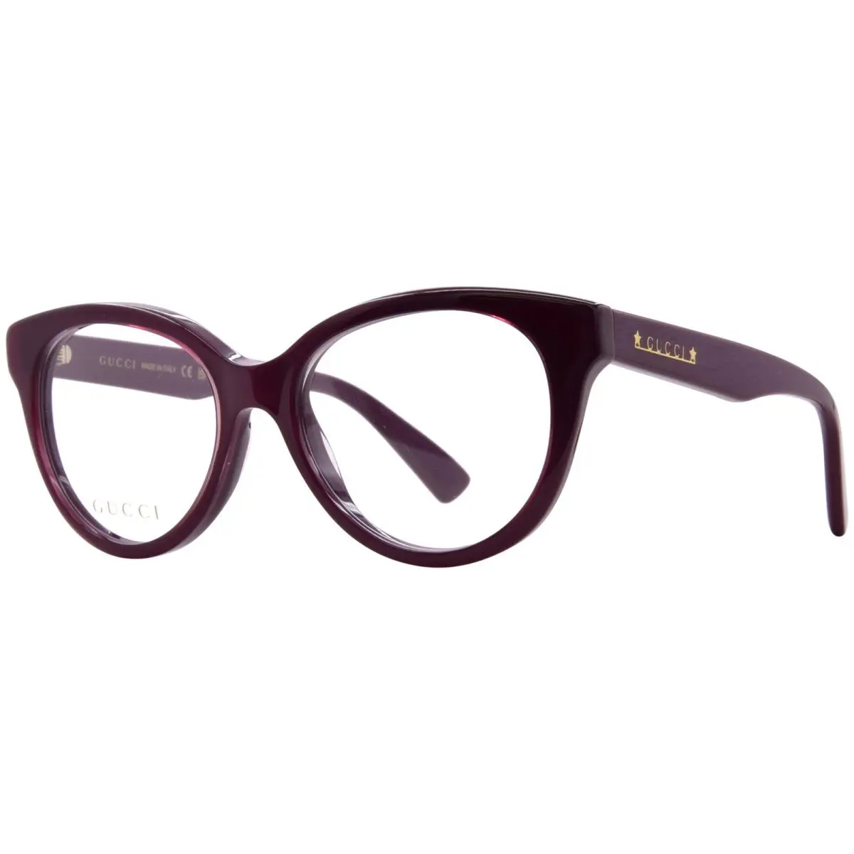 GG1590O 004 Eyeglasses Womens Grey Crystal/black Full Rim Round Shape 52mm by Gucci