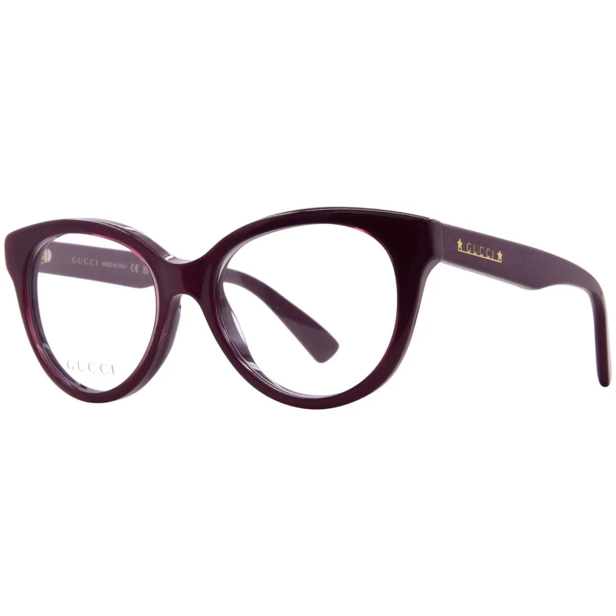 Gucci GG1590O 004 Eyeglasses Womens Grey Crystal/black Full Rim Round Shape 52mm