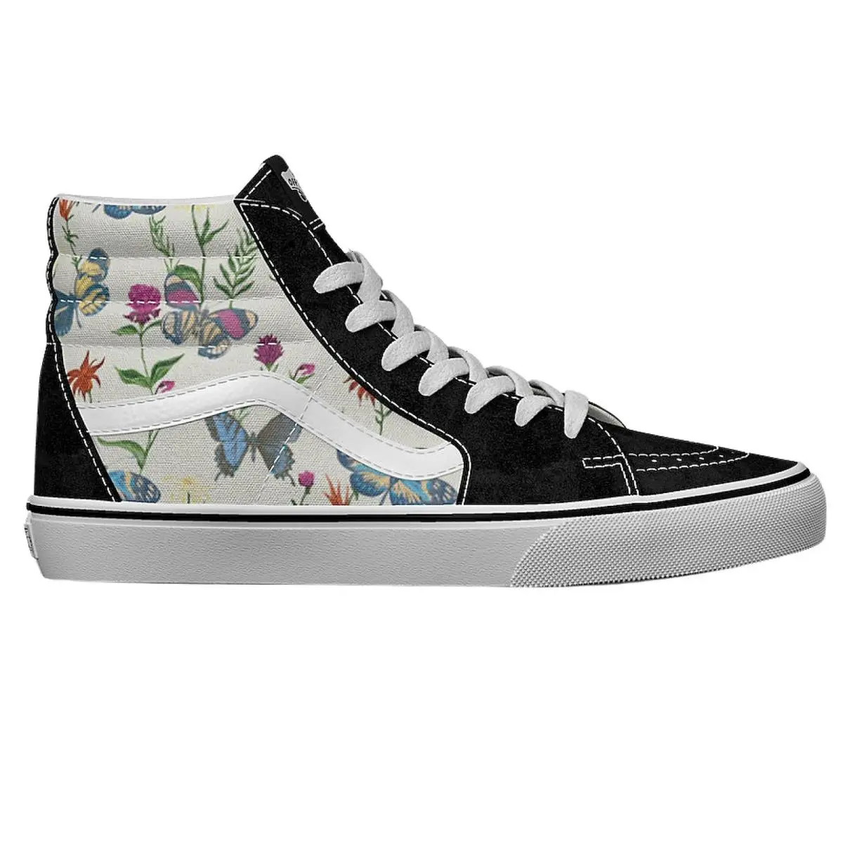 Vans SK8-Hi Top Unisex Butterfly Floral Fashion Sneaker Size Men 8 Women 9.5