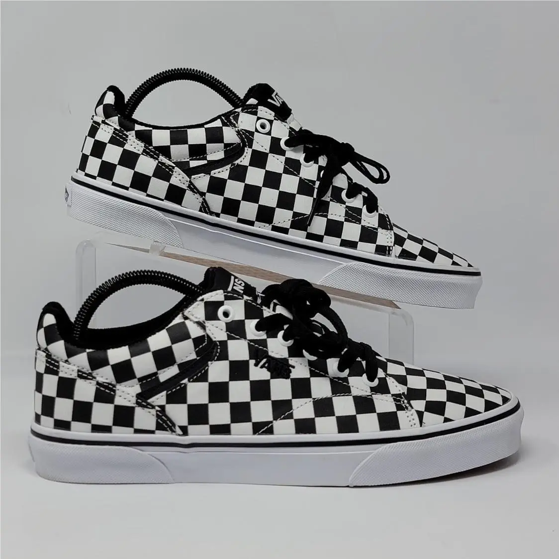 Vans shoes - Vans Seldan Checkerboard Skate Shoes Canvas Black White Men`s - VN000CT3BA2 - Black (UPC: 197643576853) 0