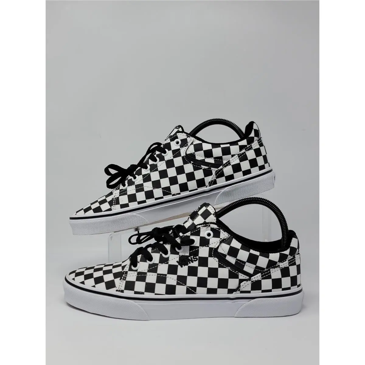 Vans shoes - Vans Seldan Checkerboard Skate Shoes Canvas Black White Men`s - VN000CT3BA2 - Black (UPC: 197643576853) 7