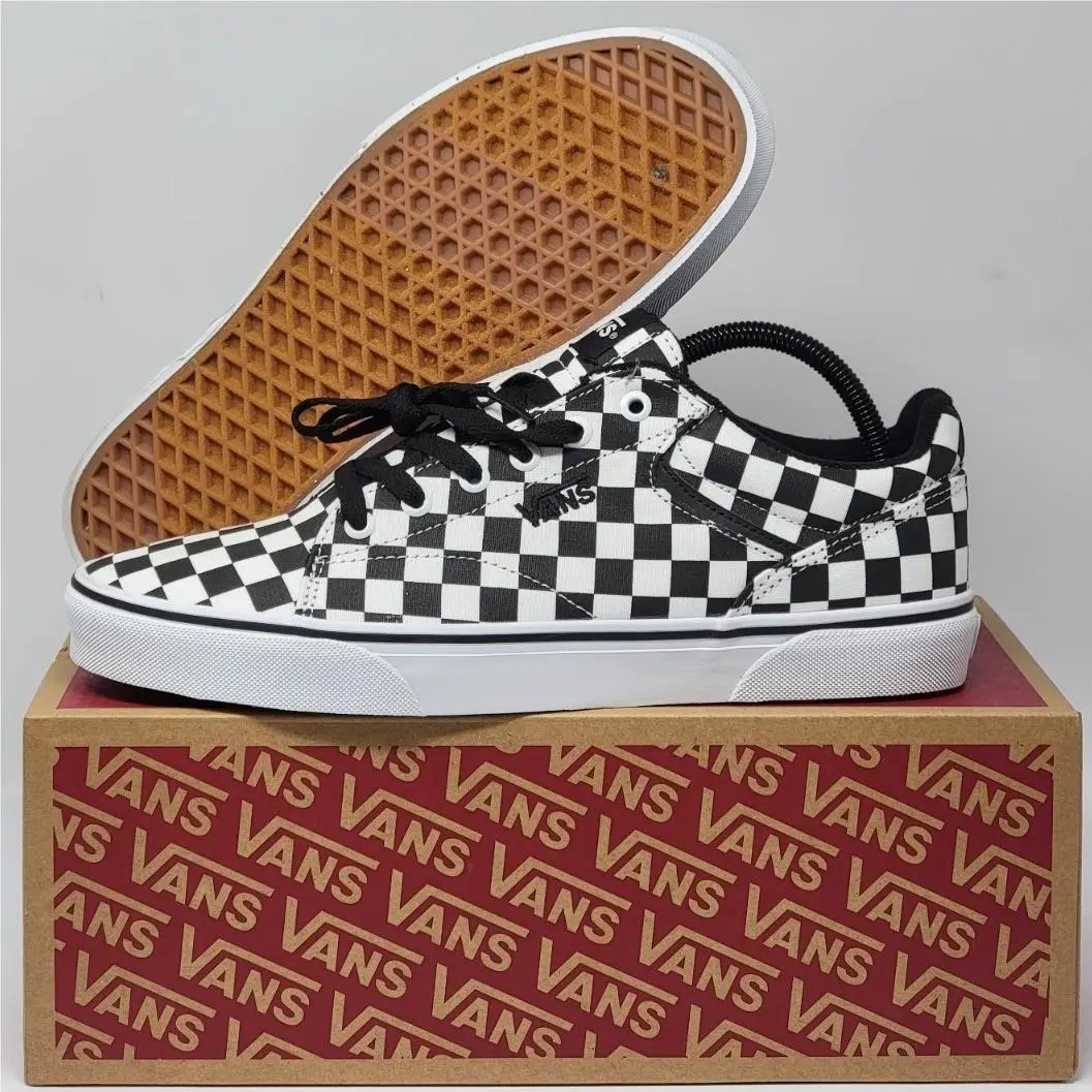 Seldan Checkerboard Skate Shoes Canvas Black White Mens Size 10.5 by Vans