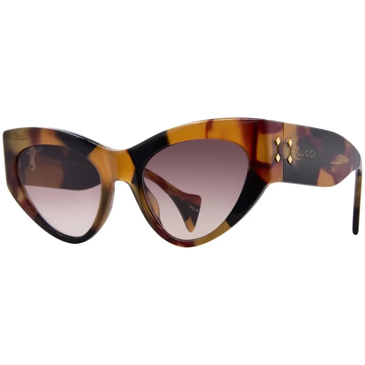 Gucci GG1704S 002 Sunglasses Women`s Havana/brown Lenses Cat Eye Style 54mm