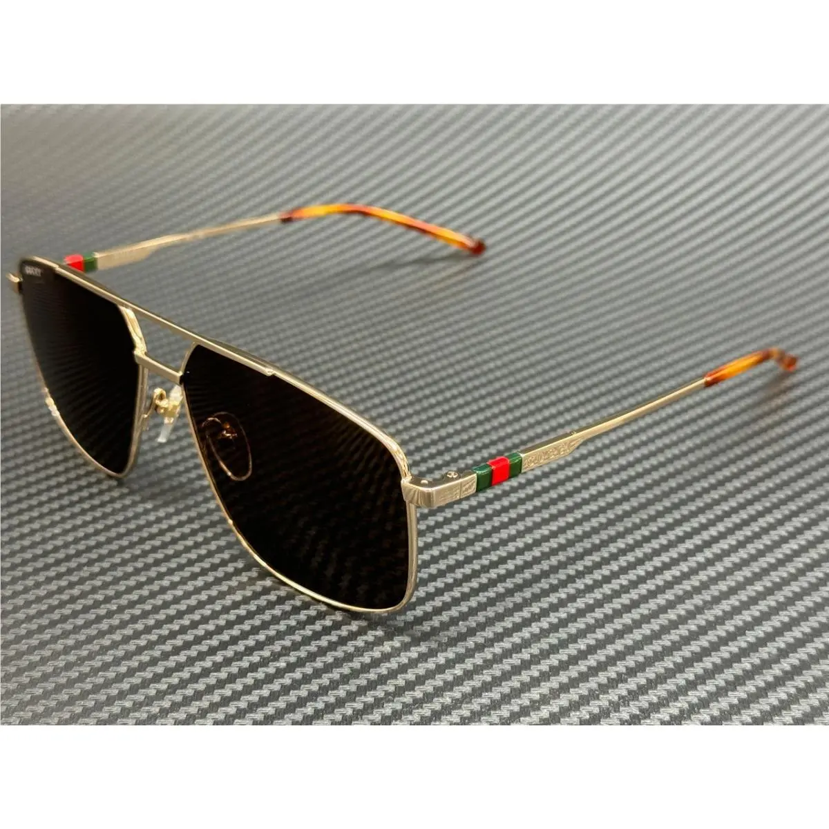 GG1676S 002 Gold Brown Men`s 60 mm Extra Large Sunglasses by Gucci