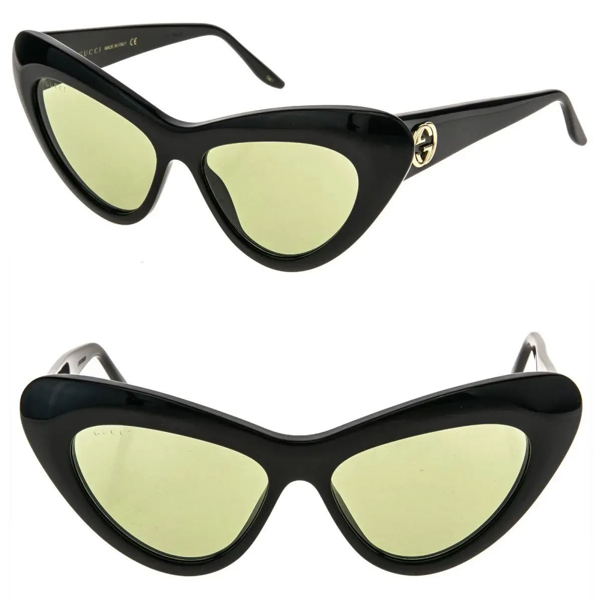 Gucci Gg0895s 0895 Black Green Cat Eye Runway 003 Fashion Chunky Sunglasses