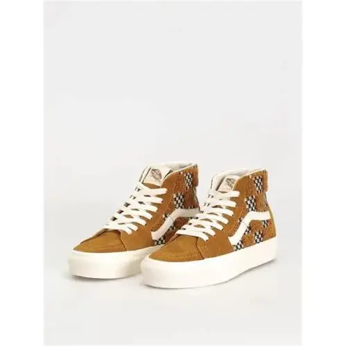 Vans Sk8-Hi Tapered Tufted Checker Golden Brown Sneakers Men’s 5.5 / Women’s 7
