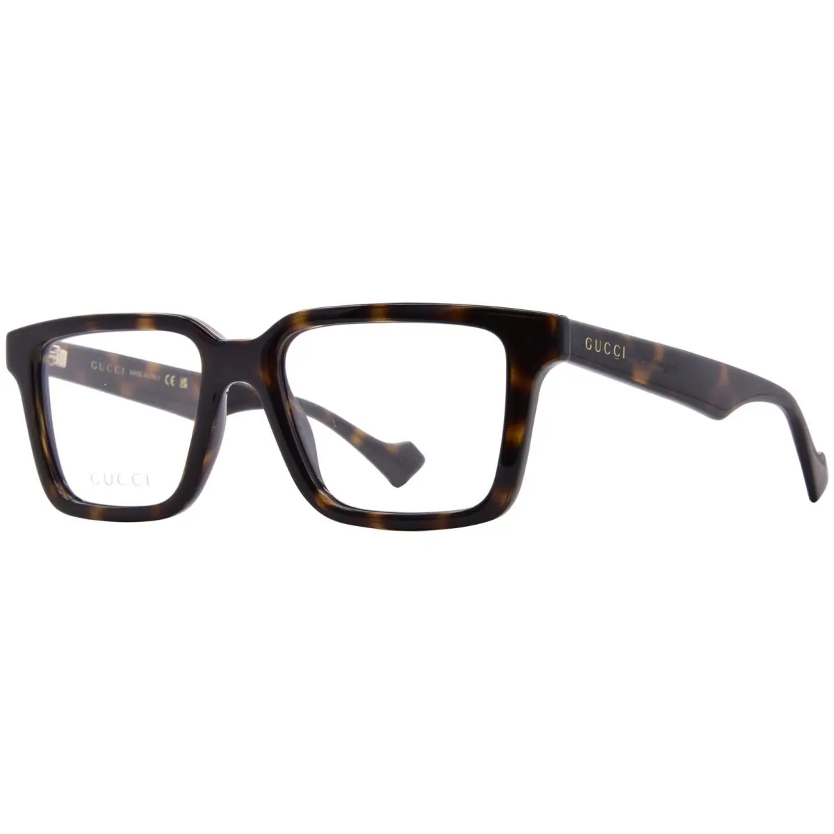 Gucci GG1729O 002 Eyeglasses Frame Men`s Havana Full Rim Square Shape 53mm
