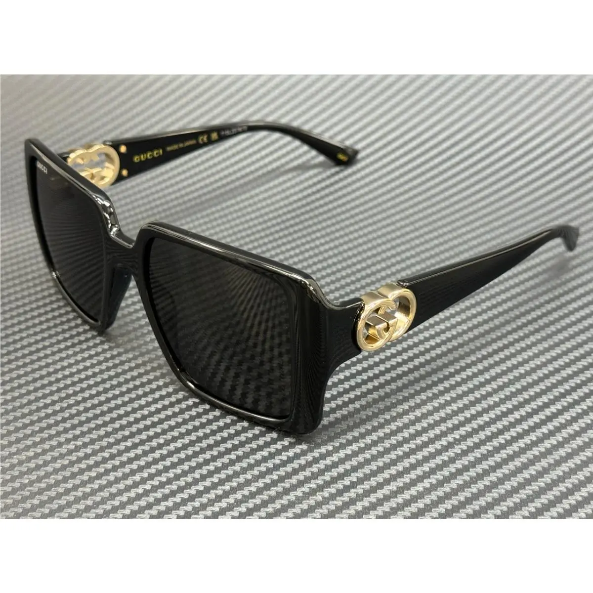 Gucci GG1692S 001 Black Grey Women`s 54 mm Medium Sunglasses