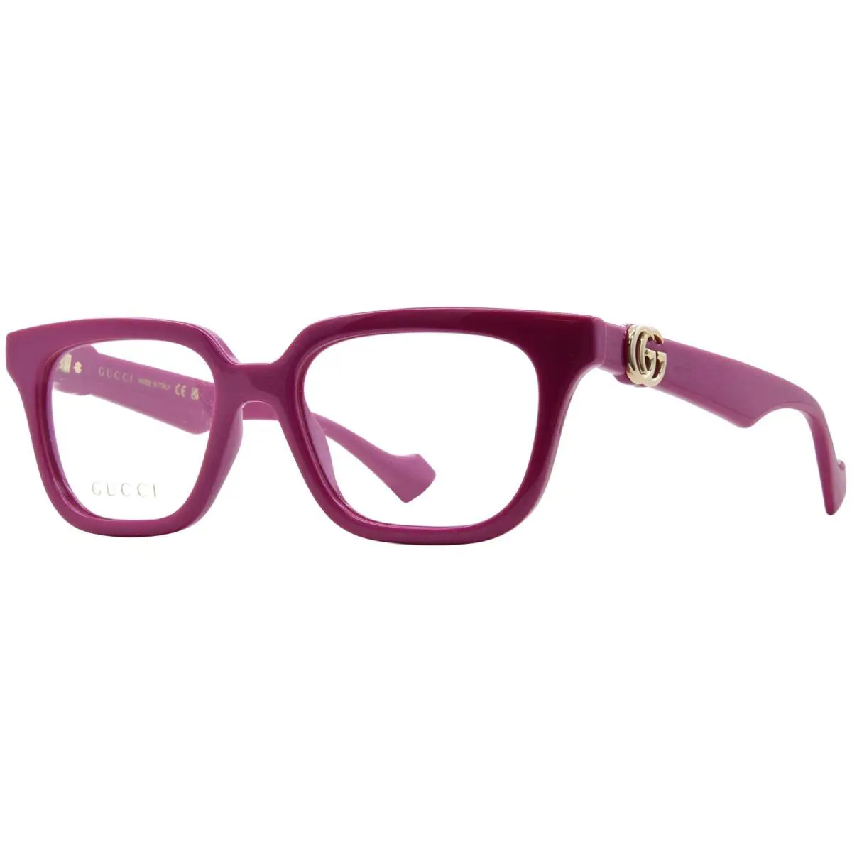 Gucci GG1536O 010 Eyeglasses Frame Men`s Shiny Red Full Rim Cat Eye 51mm