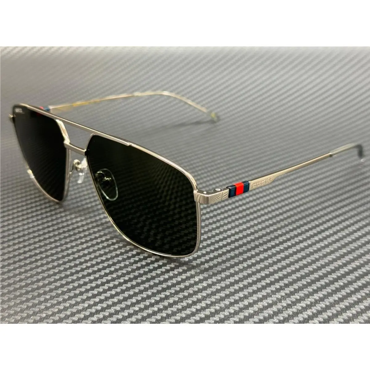 Gucci GG1676S 001 Silver Grey Men`s 60 mm Extra Large Sunglasses